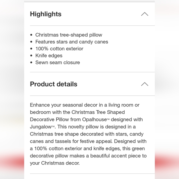 Opalhouse designed with Jungalow Christmas Tree Shaped Pillow - Picture 3 of 4